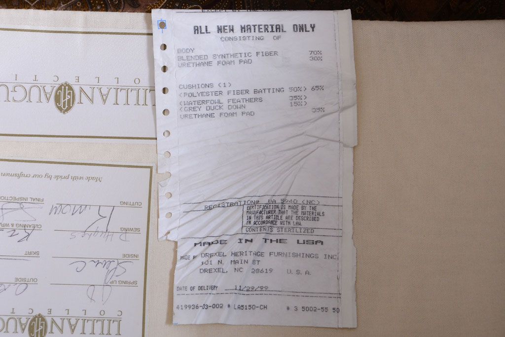 中古　DREXEL HERITAGE(ドレクセルヘリテイジ)USA　1人掛けソファ(チェア・椅子)(定価約70万円)