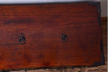 アンティーク家具　古民具・骨董　明治期　総桐材の古い庄内小箪笥(背負い箪笥・行商箪笥、桐箪笥、桐たんす)