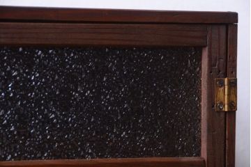 アンティーク家具　和製アンティーク　ダイヤガラス入り!小さな収納棚