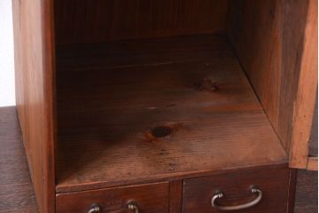 アンティーク家具　和製アンティーク　ダイヤガラス入り!小さな収納棚