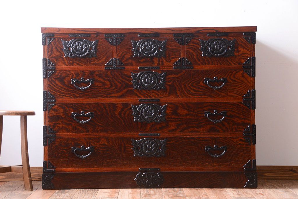 中古　伝統民芸家具　岩谷堂　衣装箪笥(3)