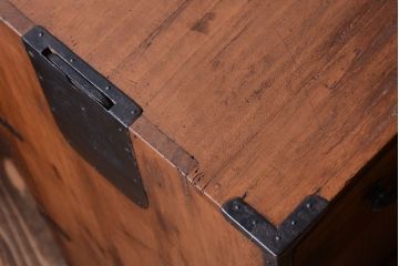 アンティーク家具　古民具・骨董　大正期　古い木味のアンティーク関東帳場箪笥