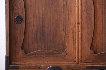アンティーク家具　古民具・骨董　大正期　古い木味のアンティーク関東帳場箪笥