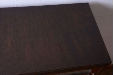 レトロ家具　昭和レトロ　ダイヤガラス入り!古い木製のアンティークチェスト