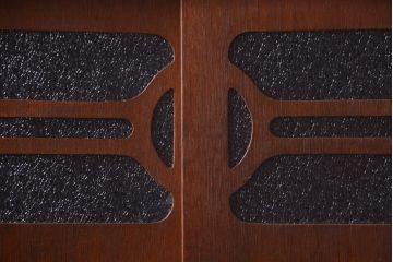 レトロ家具　昭和レトロ　ダイヤガラス入り!古い木製のアンティークチェスト