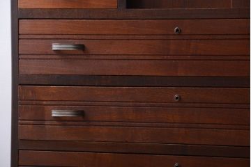 レトロ家具　昭和レトロ　ダイヤガラス入り!古い木製のアンティークチェスト