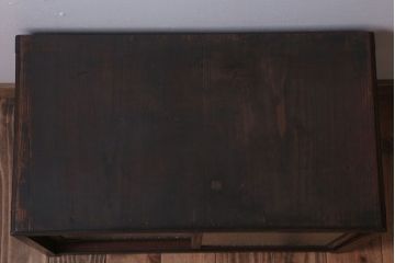 アンティーク家具　和製アンティーク　3面ダイヤガラス仕上げ!小ぶりな収納棚