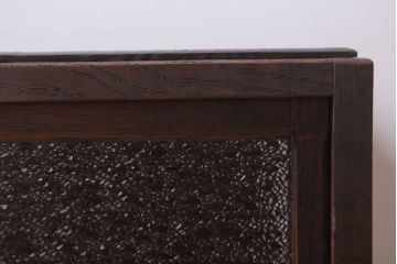 アンティーク家具　和製アンティーク　3面ダイヤガラス仕上げ!小ぶりな収納棚