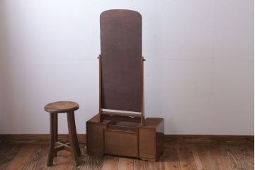 アンティーク家具　和製アンティーク　古い木製の鏡台(ドレッサー)