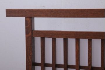 アンティーク　古いナラ材の小ぶりな障子格子衝立て(パーテーション)