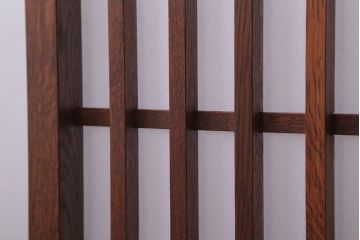 アンティーク　古いナラ材の小ぶりな障子格子衝立て(パーテーション)