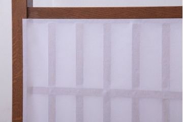 アンティーク　古いナラ材の小ぶりな障子格子衝立て(パーテーション)