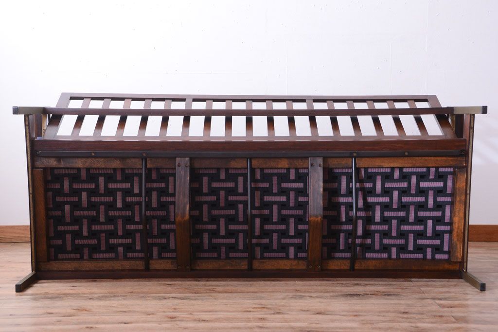 【R様ご成約分】北欧ビンテージ　ローズウッド材のシンプルな3人掛けアームソファ