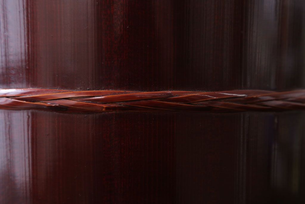 アンティーク雑貨　和製アンティーク　漆が美しい古い木製のお櫃(おひつ)