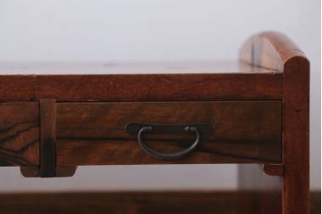 アンティーク家具　ジャンク品　古民具・骨董　明治〜大正期　古い黒柿材のアンティーク文机