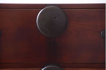 アンティーク家具　古民具・骨董　明治〜大正期　前面欅材のアンティーク重ね衣装箪笥