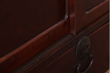 アンティーク家具　古民具・骨董　大正期　前面欅材!古い木製の時代箪笥ローボード