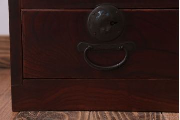 アンティーク家具　古民具・骨董　大正期　前面欅材!古い木製の時代箪笥ローボード