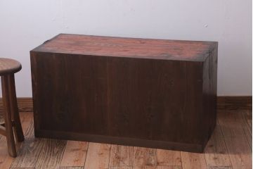 アンティーク家具　古民具・骨董　大正期　前面欅材!古い木製の時代箪笥ローボード