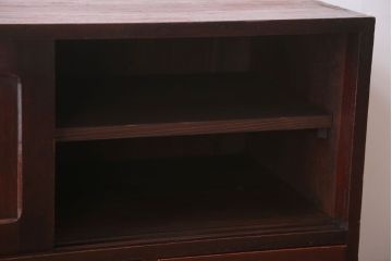 レトロ家具　昭和レトロ　角脚付きのシンプルなローボード