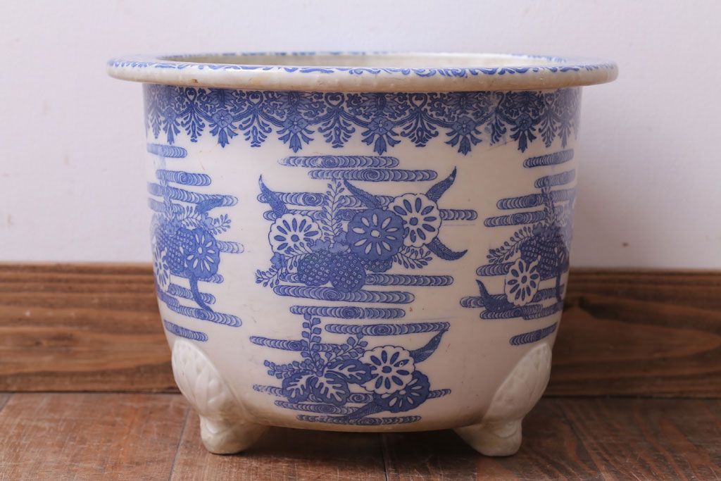 アンティーク雑貨　アンティーク　大正〜昭和初期　印判植木鉢