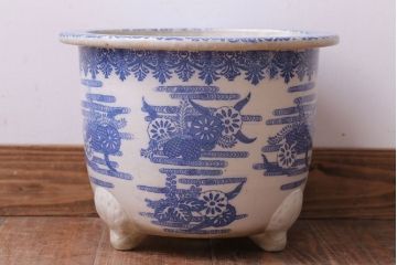 アンティーク雑貨　アンティーク　大正〜昭和初期　印判植木鉢