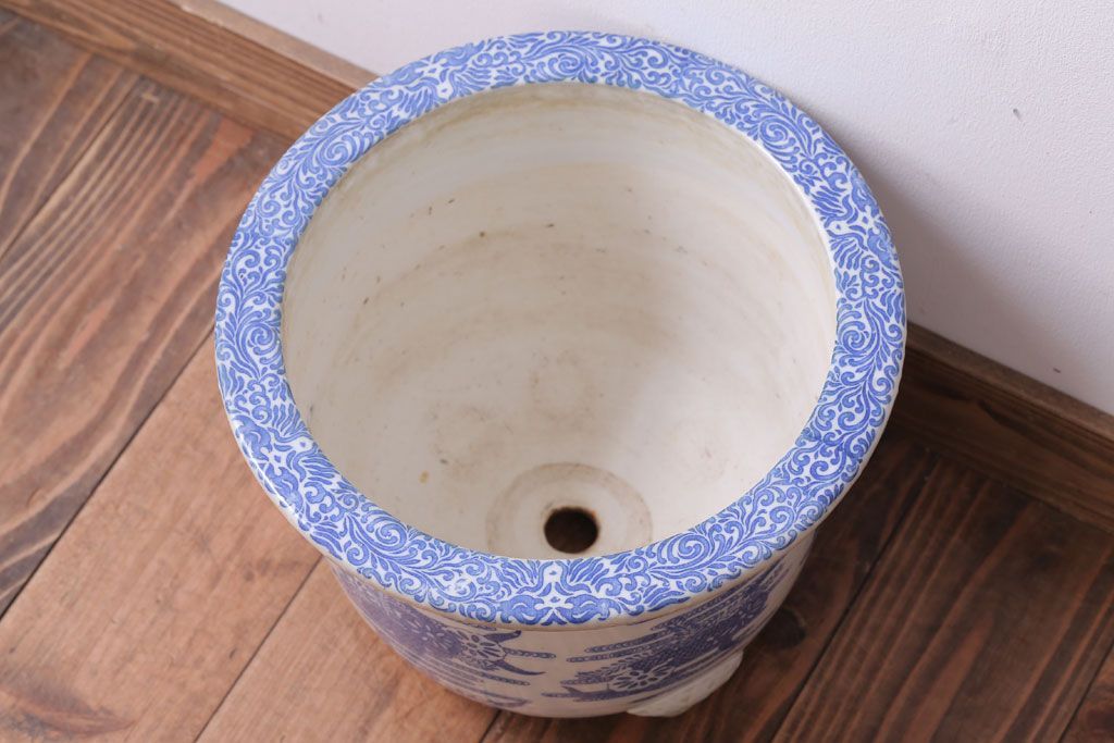 アンティーク雑貨　アンティーク　大正〜昭和初期　印判植木鉢