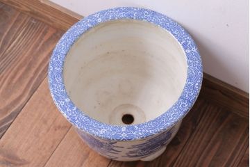 アンティーク雑貨　アンティーク　大正〜昭和初期　印判植木鉢