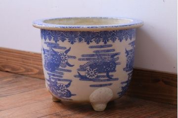 アンティーク雑貨　アンティーク　大正〜昭和初期　印判植木鉢