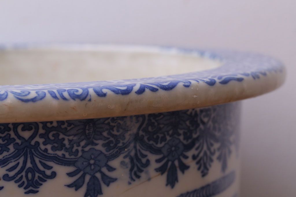 アンティーク雑貨　アンティーク　大正〜昭和初期　印判植木鉢