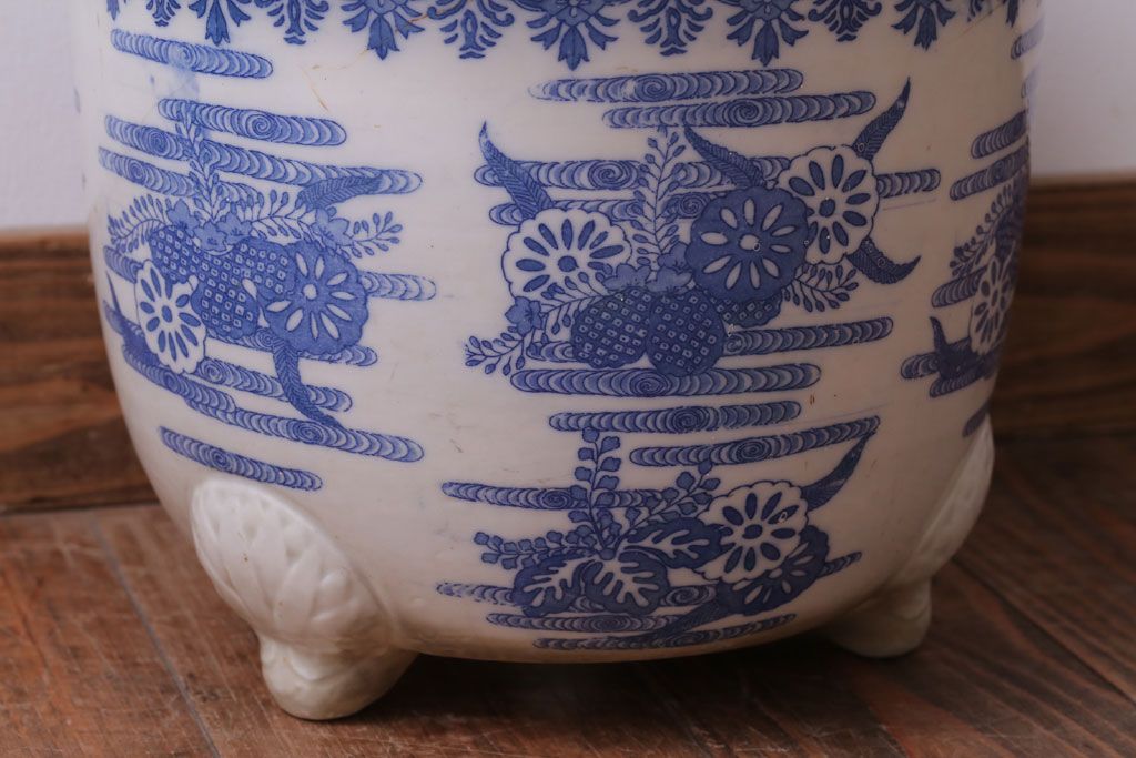 アンティーク雑貨　アンティーク　大正〜昭和初期　印判植木鉢