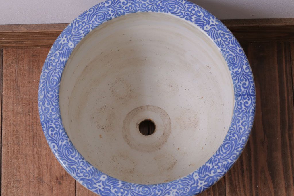 アンティーク雑貨　アンティーク　大正〜昭和初期　印判植木鉢