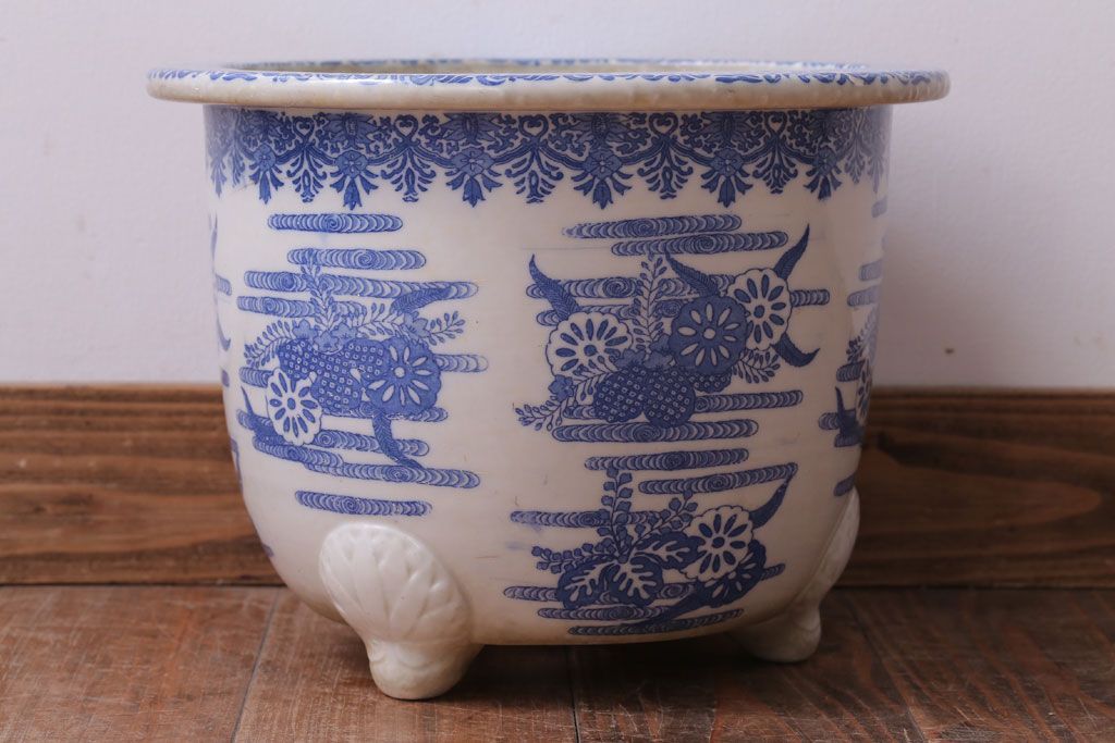 アンティーク雑貨　アンティーク　大正〜昭和初期　印判植木鉢