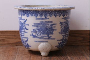 アンティーク雑貨　アンティーク　大正〜昭和初期　印判植木鉢