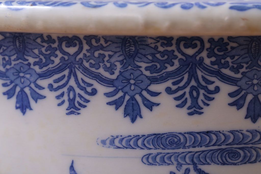 アンティーク雑貨　アンティーク　大正〜昭和初期　印判植木鉢