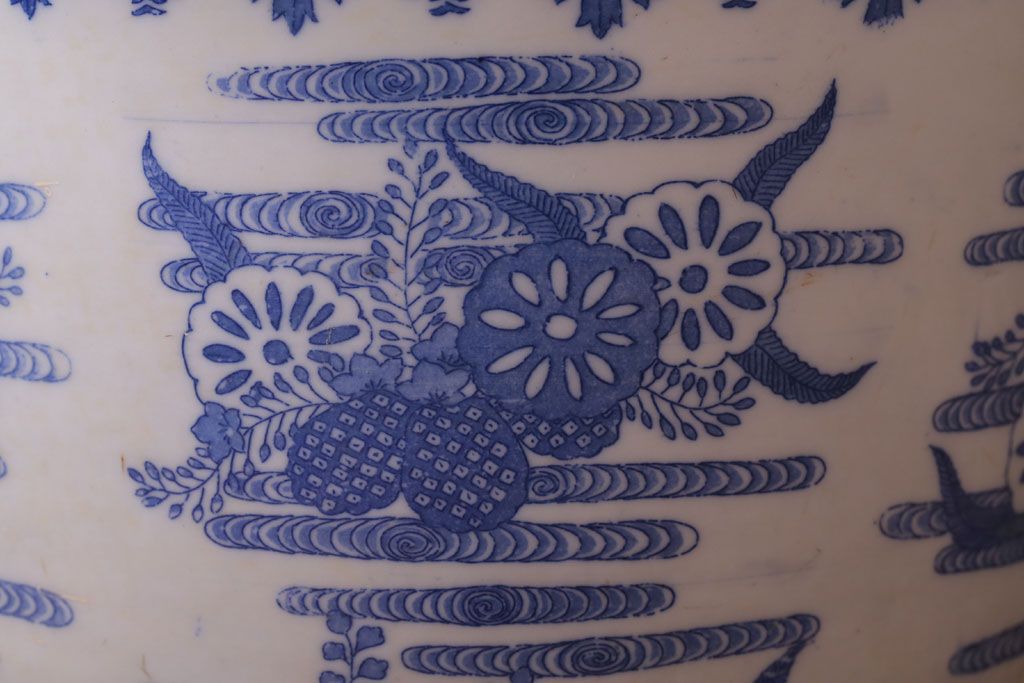 アンティーク雑貨　アンティーク　大正〜昭和初期　印判植木鉢