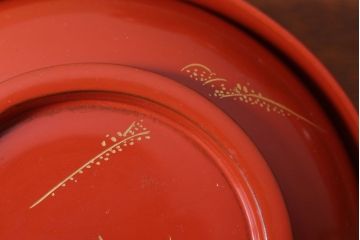 アンティーク　大正〜昭和初期　木製沈金蒔絵椀10客