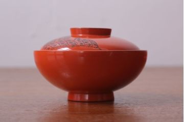 アンティーク　大正〜昭和初期　木製沈金蒔絵椀10客(2)