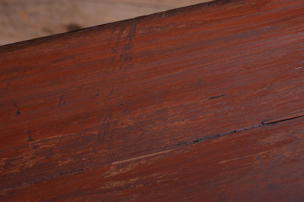 レトロ家具　昭和レトロ　前面欅材!角脚付きのシンプルなローチェスト(ローボード・衣装箪笥)(1)