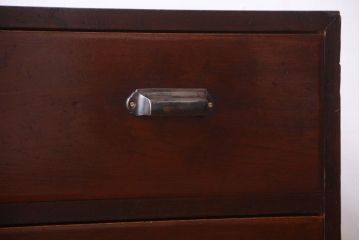 レトロ家具　昭和レトロ　前面欅材!角脚付きのシンプルなローチェスト(ローボード・衣装箪笥)(1)