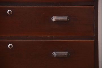 レトロ家具　昭和レトロ　前面欅材!角脚付きのシンプルなローチェスト(ローボード・衣装箪笥)(1)