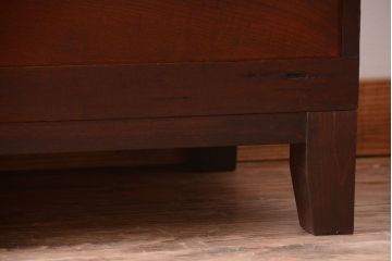 レトロ家具　昭和レトロ　前面欅材!角脚付きのシンプルなローチェスト(ローボード・衣装箪笥)(2)