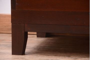 レトロ家具　昭和レトロ　前面欅材!角脚付きのシンプルなローチェスト(ローボード・衣装箪笥)(2)