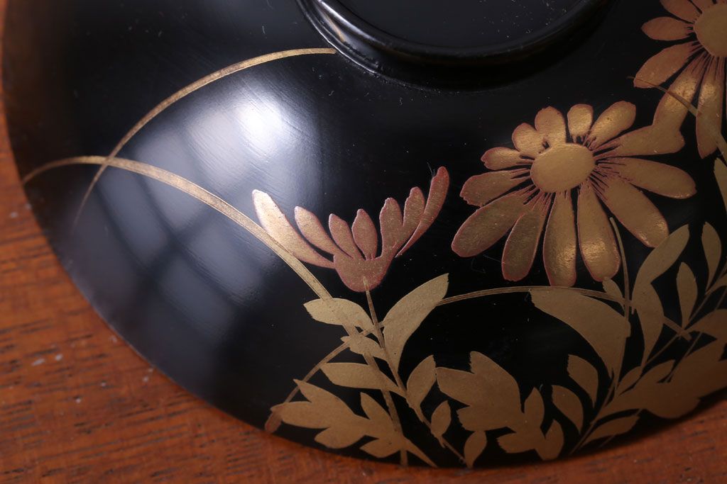 アンティーク雑貨　アンティーク　昭和三年　木製蒔絵椀10客