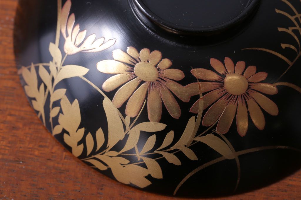 アンティーク雑貨　アンティーク　昭和三年　木製蒔絵椀10客