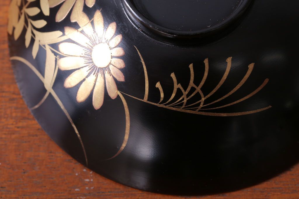 アンティーク雑貨　アンティーク　昭和三年　木製蒔絵椀10客