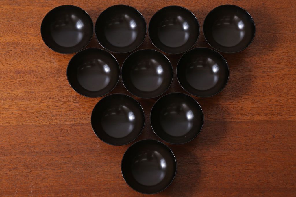 アンティーク雑貨　アンティーク　昭和三年　木製蒔絵椀10客