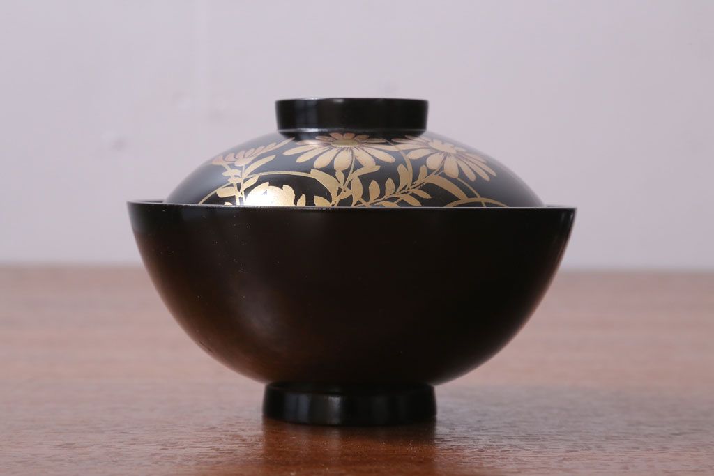 アンティーク雑貨　アンティーク　昭和三年　木製蒔絵椀10客