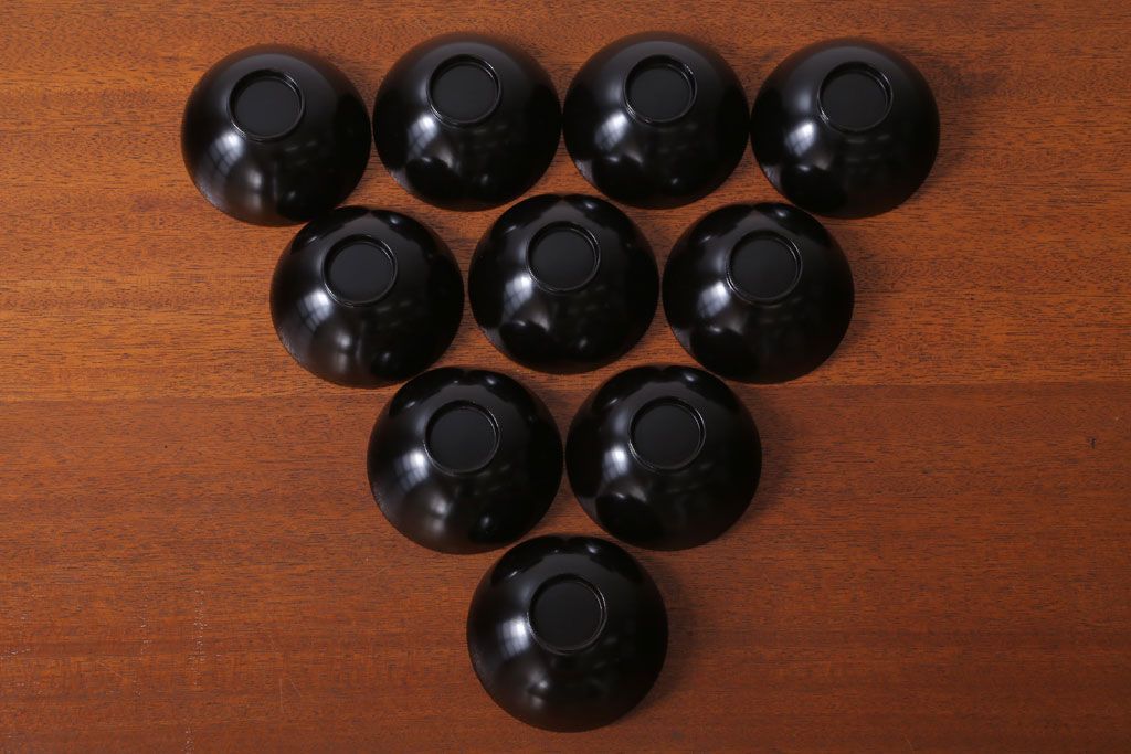 アンティーク雑貨　アンティーク　昭和三年　木製蒔絵椀10客