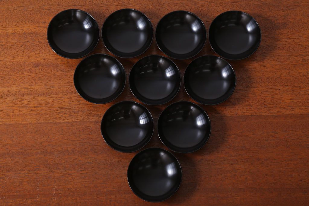 アンティーク雑貨　アンティーク　昭和三年　木製蒔絵椀10客